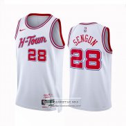 Camiseta Houston Rockets Alalperen Sengun NO 28 Ciudad 2023-24 Blanco