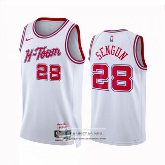 Camiseta Houston Rockets Alalperen Sengun NO 28 Ciudad 2023-24 Blanco