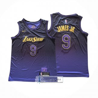 Camiseta Los Angeles Lakers James JR. NO 9 Ciudad 2024-25 Violeta