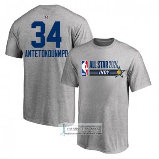 Camiseta Manga Corta All Star 2024 Giannis Antetokounmpo Gris