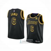 Camiseta Nino Los Angeles Lakers LeBron James NO 6 Mamba 2021-22 Negro