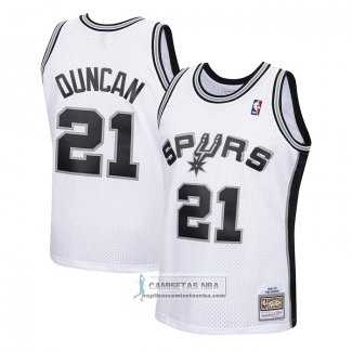 Camiseta Nino San Antonio Spurs Tim Duncan NO 21 Mitchell & Ness 1998-99 Blanco