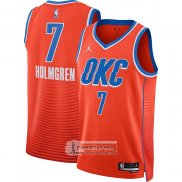 Camiseta Oklahoma City Thunder Chet Holmgren NO 7 Statement Naranja