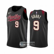 Camiseta Portland Trail Blazers Jerami Grant NO 9 Ciudad 2023-24 Negro