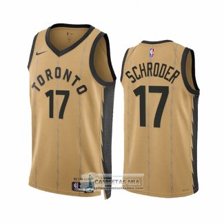 Camiseta Toronto Raptors Dennis Schroder NO 17 Ciudad 2023-24 Oro