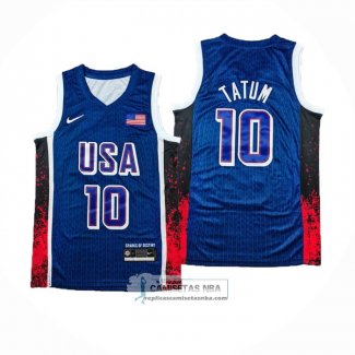 Camiseta USA 2024 Jayson Tatum NO 10 Azul1