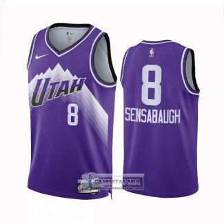 Camiseta Utah Jazz Brice Sensabaugh NO 8 Ciudad 2023-24 Violeta