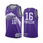 Camiseta Utah Jazz Simone Fontecchio NO 16 Ciudad 2023-24 Violeta