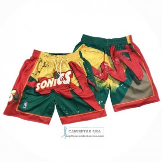 Pantalone Seattle Supersonics Just Don Rojo Verde