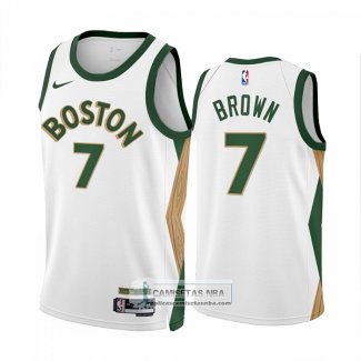 Camiseta Boston Celtics Jaylen Brown NO 7 Ciudad 2023-24 Blanco