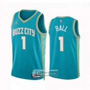 Camiseta Charlotte Hornets Lamelo Ball NO 1 Ciudad 2023-24 Verde