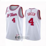 Camiseta Houston Rockets Jalen Green NO 4 Ciudad 2023-24 Blanco