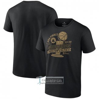 Camiseta Manga Corta Boston Celtics 2024 NBA Finals Champions Defensive Rotation Trophy Negro