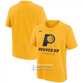 Camiseta Manga Corta Indiana Pacers 2024 NBA Playoffs Mantra Oro