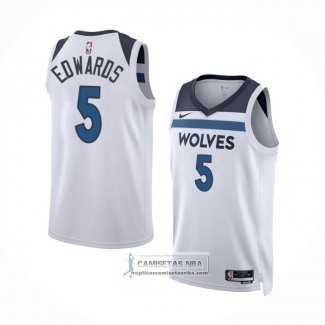 Camiseta Minnesota Timberwolves Anthony Edwards NO 5 Association 2022-23 Blanco