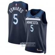 Camiseta Minnesota Timberwolves Anthony Edwards NO 5 Icon Azul