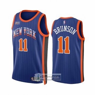 Camiseta New York Knicks Jalen Brunson NO 11 Ciudad 2023-24 Azul