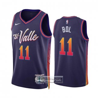 Camiseta Phoenix Suns Bol Bol NO 11 Ciudad 2023-24 Violeta