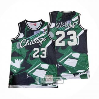 Camiseta Chicago Bulls Michael Jordan NO 23 Mitchell & Ness Verde