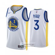 Camiseta Golden State Warriors Jordan Poole NO 3 Association 2022-23 Blanco