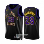 Camiseta Los Angeles Lakers Rui Hachimura NO 28 Ciudad 2023-24 Negro