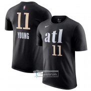 Camiseta Manga Corta Atlanta Hawks Trae Young Ciudad 2023-24 Negro