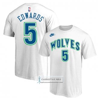 Camiseta Manga Corta Minnesota Timberwolves Anthony Edwards Hardwood Classic Blanco