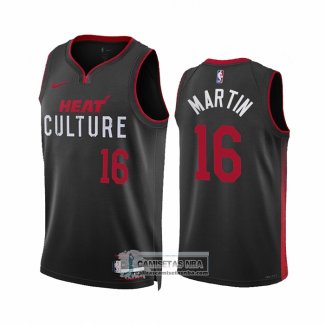 Camiseta Miami Heat Caleb Martin NO 16 Ciudad 2023-24 Negro