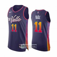 Camiseta Phoenix Suns Bol Bol NO 11 Ciudad Autentico 2023-24 Violeta