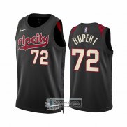 Camiseta Portland Trail Blazers Rayan Rupert NO 72 Ciudad 2023-24 Negro