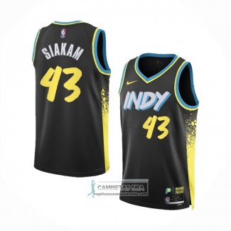 Camiseta Indiana Pacers Pascal Siakam NO 43 Ciudad 2023-24 Negro