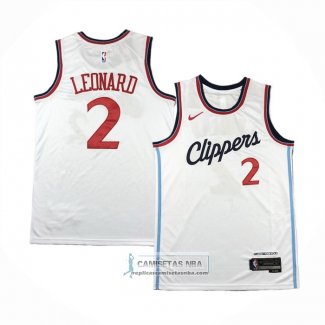 Camiseta Los Angeles Clippers Kawhi Leonard NO 2 Association 2024-25 Blanco