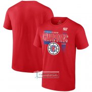 Camiseta Manga Corta Los Angeles Clippers 2024 Pacific Division Champions Rojo