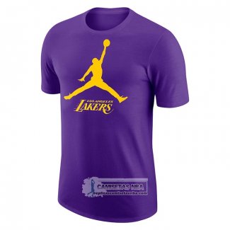 Camiseta Manga Corta Los Angeles Lakers Essential Jumpman Violeta