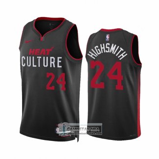 Camiseta Miami Heat Haywood Highsmith NO 24 Ciudad 2023-24 Negro