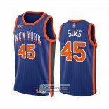 Camiseta New York Knicks Jericho Sims NO 45 Ciudad 2023-24 Azul