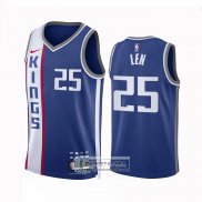 Camiseta Sacramento Kings Alex Len NO 25 Ciudad 2023-24 Azul