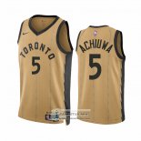 Camiseta Toronto Raptors Precious Achiuwa NO 5 Ciudad 2023-24 Oro