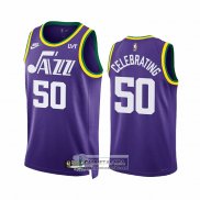 Camiseta Utah Jazz Celebrating NO 50 Classic 2023-24 Violeta