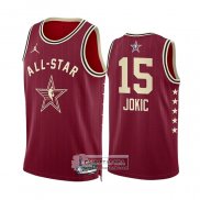 Camiseta All Star 2024 Denver Nuggets Nikola Jokic NO 15 Rojo