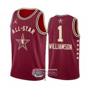 Camiseta All Star 2024 New Orleans Pelicans Zion Williamson NO 1 Rojo