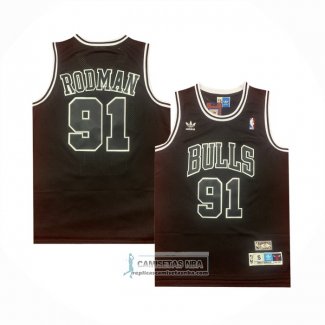 Camiseta Chicago Bulls Dennis Rodman NO 91 Retro Negro