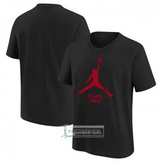 Camiseta Manga Corta Atlanta Hawks Essential Jumpman Negro