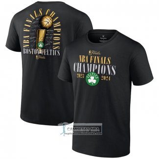 Camiseta Manga Corta Boston Celtics 2024 NBA Finals Champions Signature Negro