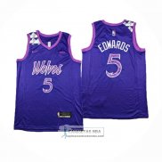 Camiseta Minnesota Timberwolves Anthony Edwards NO 5 Classic 2024 Violeta