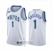 Camiseta Minnesota Timberwolves Kyle Anderson NO 1 Classic 2023-24 Blanco