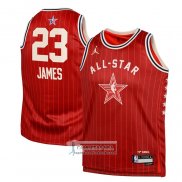 Camiseta Nino All Star 2024 Los Angeles Lakers LeBron James NO 23 Rojo