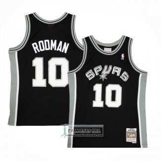 Camiseta San Antonio Spurs Dennis Rodman NO 10 Mitchell & Ness 1993-94 Negro