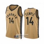Camiseta Toronto Raptors Garrett Temple NO 14 Ciudad 2023-24 Oro