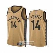 Camiseta Toronto Raptors Garrett Temple NO 14 Ciudad 2023-24 Oro